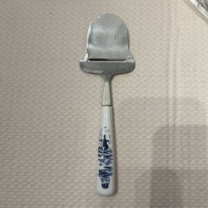 Vintage Delft Elesva Cheese Slicer , Ceramic Handle, Dutch Blue &WhiteWindmill